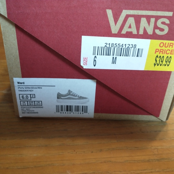 Vans, Ward, Party Glitter, size 6 youth Shoes - Picture 5 of 6